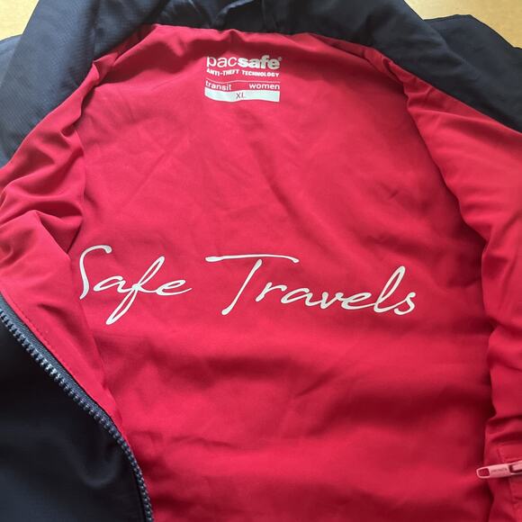 Pacsafe Transit Vest Womens XL Navy Blue Full Zip Anti Theft Technology - Picture 5 of 16